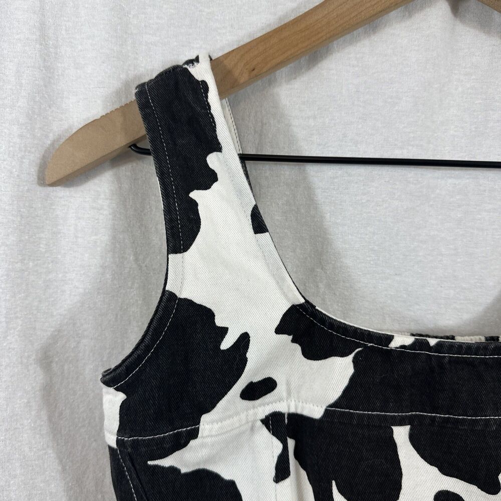 Lone Star Cow Print Corset Bustier Style Crop Tank Top Womens Sz S Rodeo Western - Picture 4 of 6